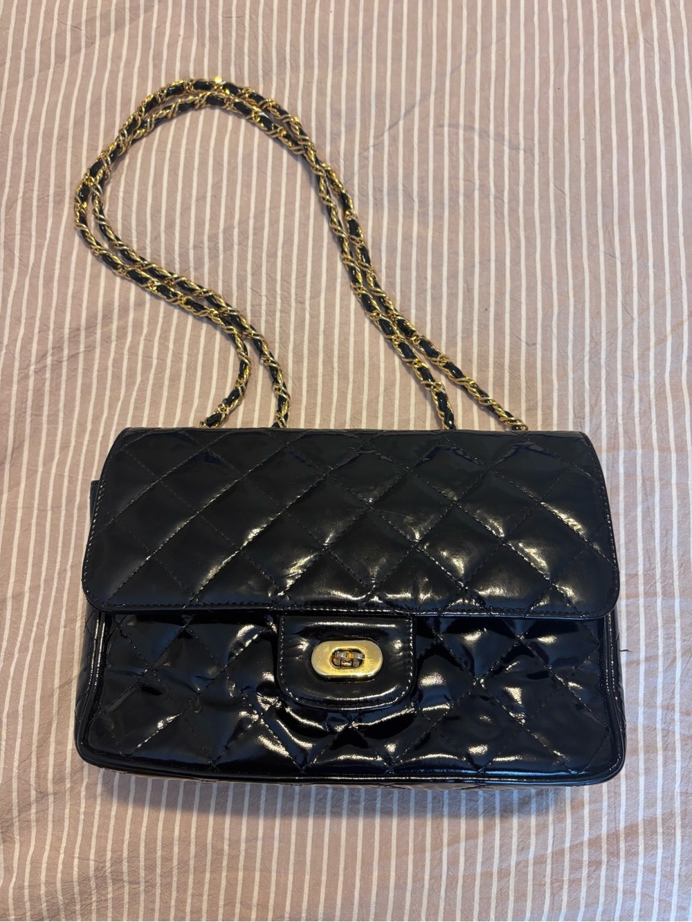 Vintage JH Quilted Chain-Handle Shoulder Bag